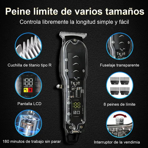 Maquina de afeitar profesional recargable impermeable